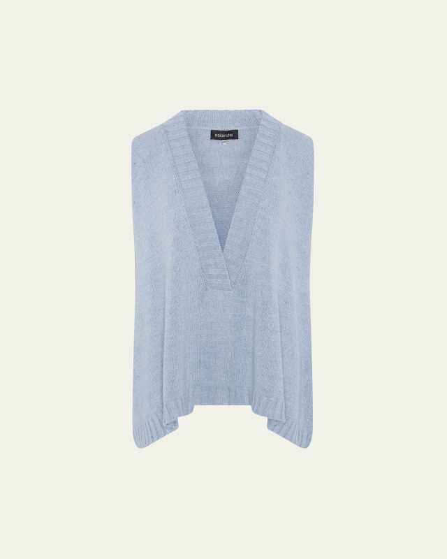 A-Line Sleeveless Deep-V Sweater (Mid Plus Length)